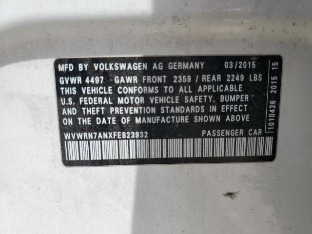 2015 VOLKSWAGEN CC EXECUTI WVWRN7ANXFE823932