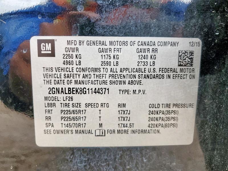 2016 CHEVROLET EQUINOX LS - 2GNALBEK8G1144371