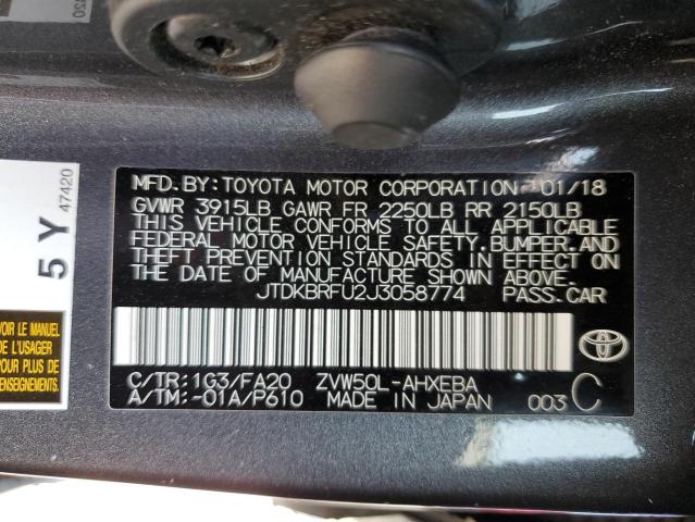 2018 TOYOTA PRIUS - JTDKBRFU2J3058774