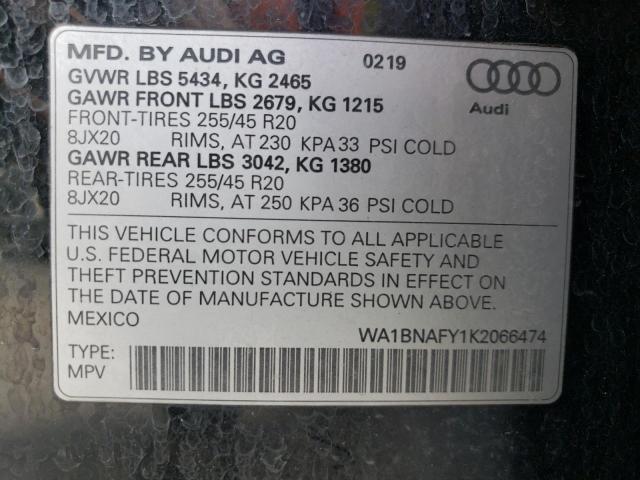 2019 AUDI Q5 PREMIUM - WA1BNAFY1K2066474