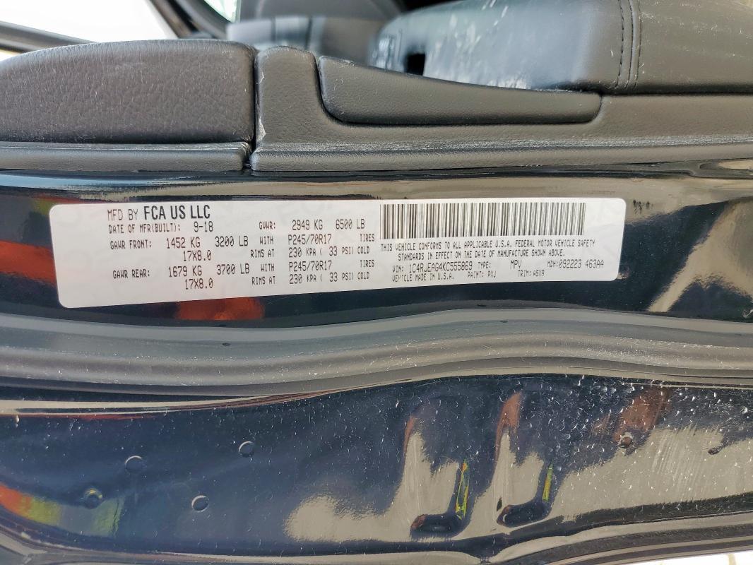 2019 JEEP GRAND CHER - 1C4RJEAG4KC555869