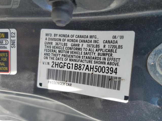 2010 HONDA CIVIC EX - 2HGFG1B87AH500394