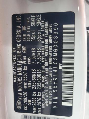 2021 KIA SORENTO S 5XYRL4LC3MG003390
