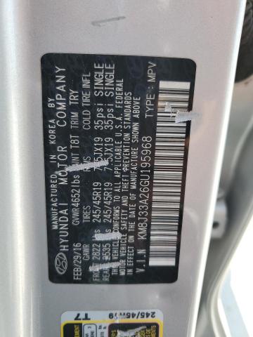 2016 HYUNDAI TUCSON LIM - KM8J33A26GU195968