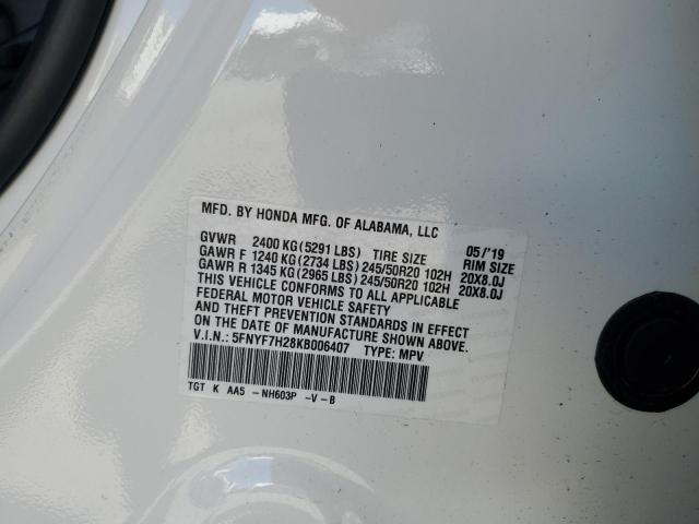 2019 HONDA PASSPORT S 5FNYF7H28KB006407