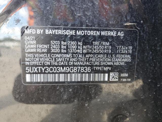 2021 BMW X3 SDRIVE3 5UXTY3C03M9G87836