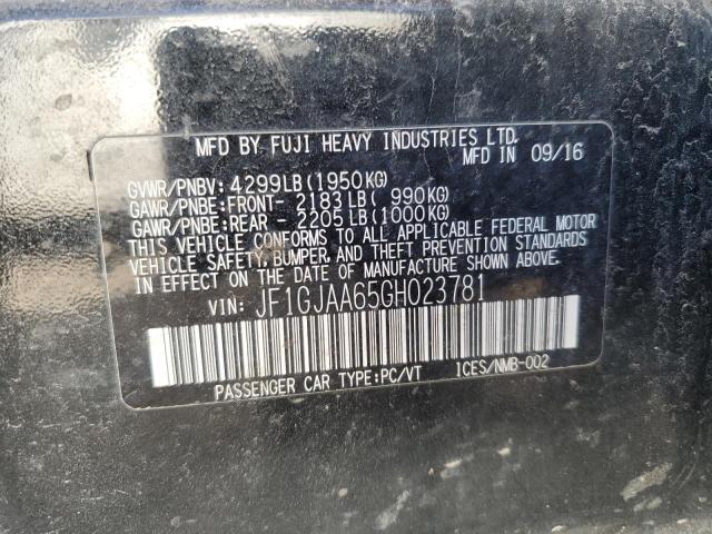 2016 SUBARU IMPREZA JF1GJAA65GH023781