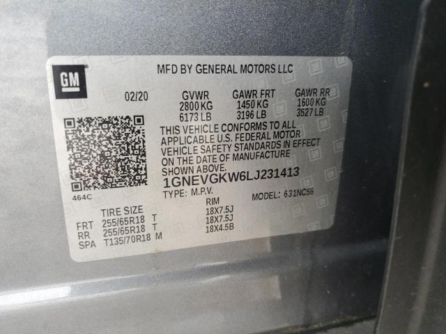 2020 CHEVROLET TRAVERSE L - 1GNEVGKW6LJ231413