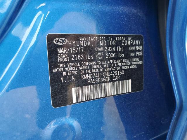 2017 HYUNDAI ELANTRA SE - KMHD74LF0HU429160