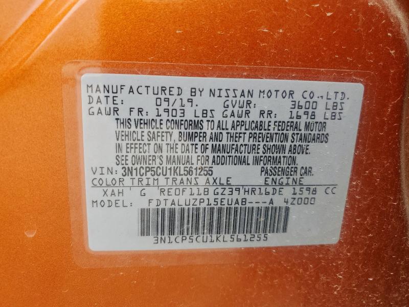 2019 NISSAN KICKS S - 3N1CP5CU1KL561255
