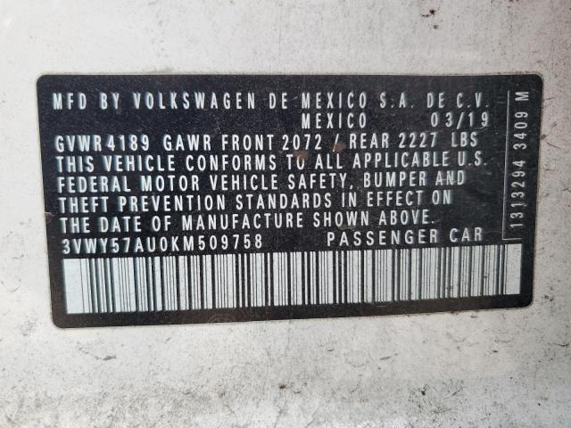 2019 VOLKSWAGEN GOLF SPORT - 3VWY57AU0KM509758
