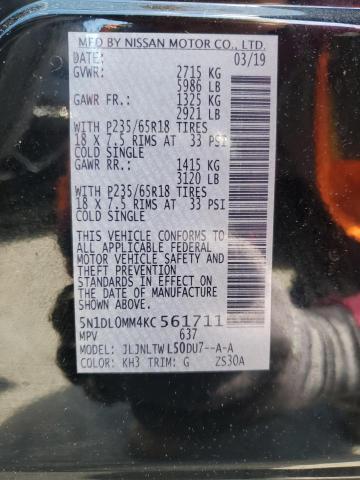 2019 INFINITI QX60 LUXE 5N1DL0MM4KC561711