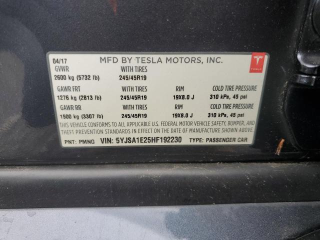 2017 TESLA MODEL S - 5YJSA1E25HF192230