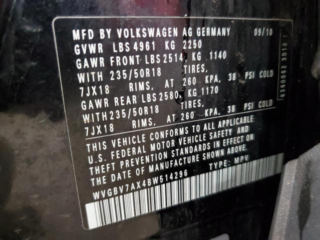 2011 VOLKSWAGEN TIGUAN S - WVGBV7AX4BW514296
