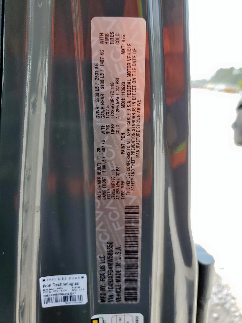 2021 JEEP WRANGLER U - 1C4HJXFG4MW586850