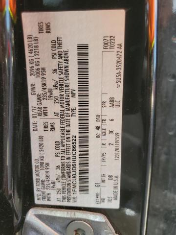 2017 FORD ESCAPE TIT - 1FMCU0JD6HUC86522