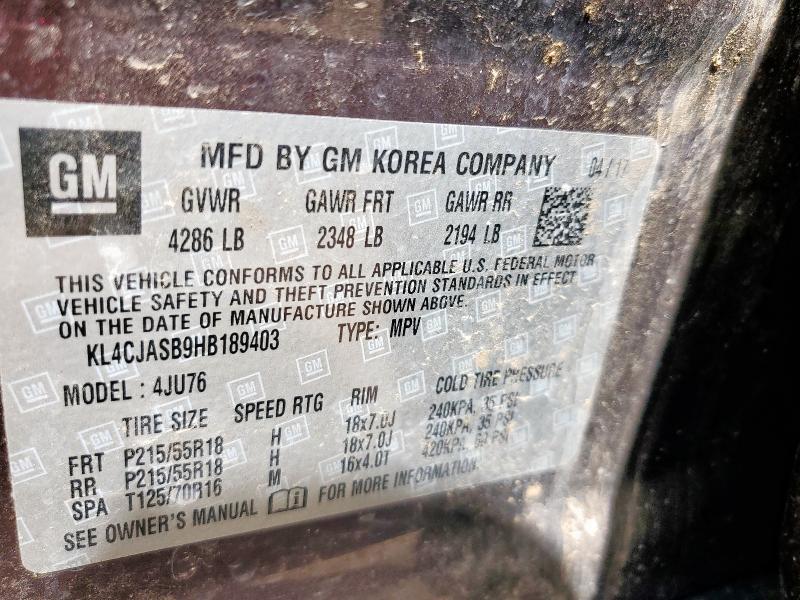 2017 BUICK ENCORE PRE - KL4CJASB9HB189403