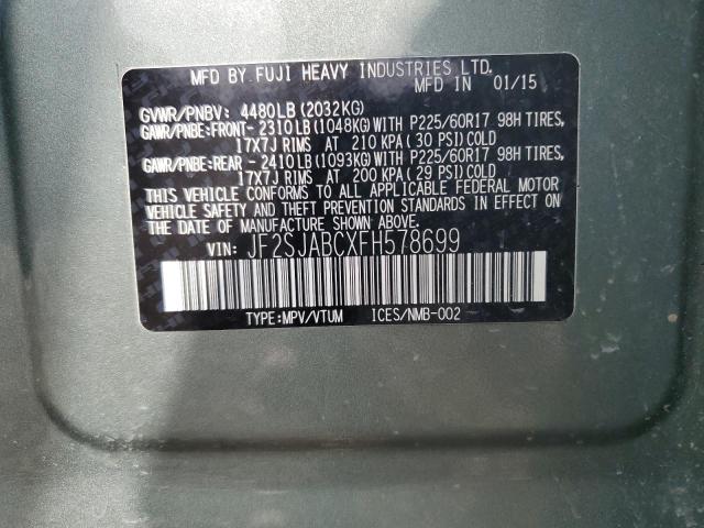 2015 SUBARU FORESTER 2.5I JF2SJABCXFH578699