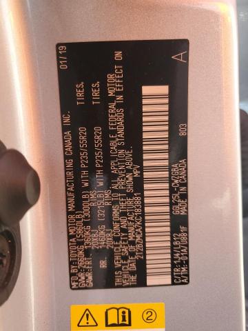 2019 LEXUS RX 350 BAS 2T2BZMCA7KC183881