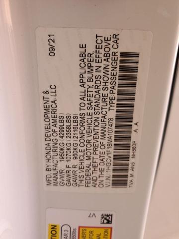 2021 HONDA ACCORD LX - 1HGCV1F18MA107478