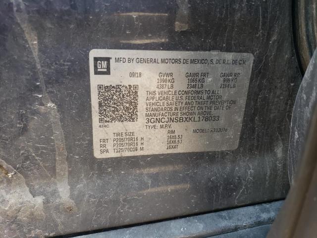 2019 CHEVROLET TRAX LS 3GNCJNSBXKL178033