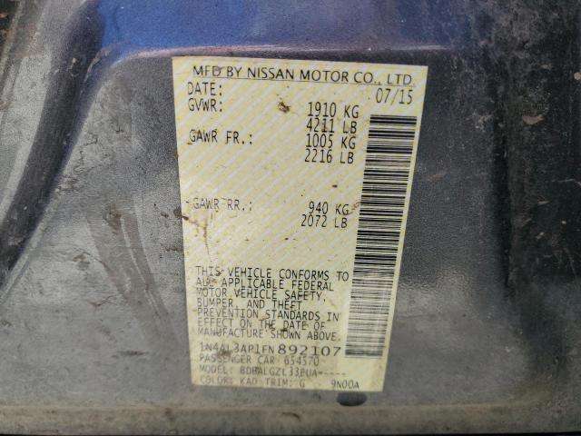 2015 NISSAN ALTIMA 2.5 1N4AL3AP1FN892107