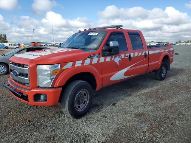 FORD F350 SUPER 2015 red crew pic diesel 1FT8W3BT5FEB63717 photo #1
