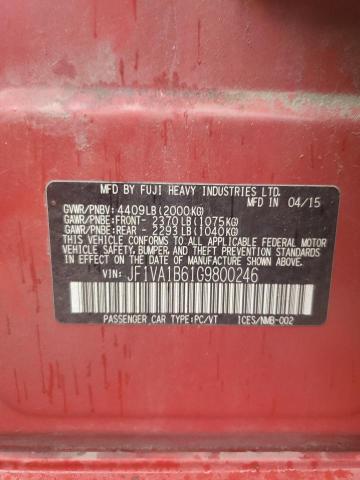 2016 SUBARU WRX JF1VA1B61G9800246