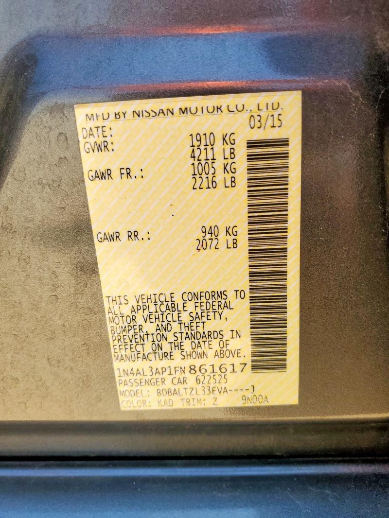 2015 NISSAN ALTIMA 2.5 - 1N4AL3AP1FN861617
