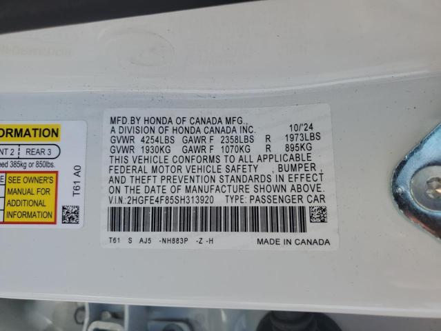 2025 HONDA CIVIC SPOR 2HGFE4F85SH313920