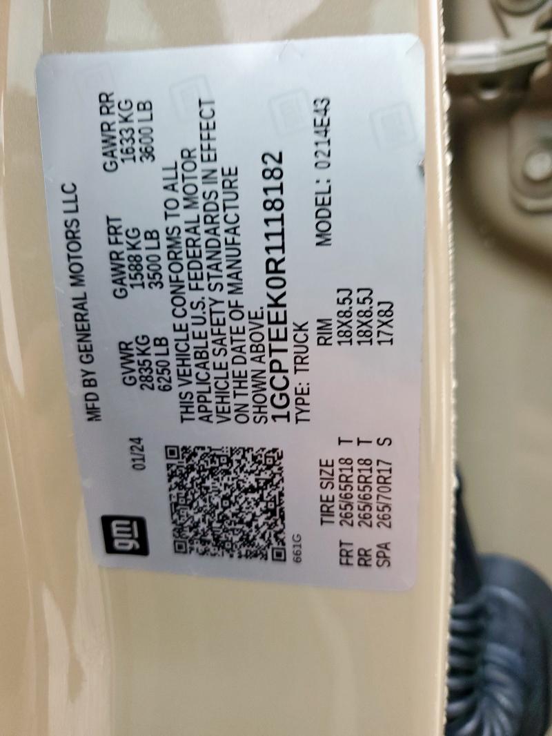 2024 CHEVROLET COLORADO T - 1GCPTEEK0R1118182