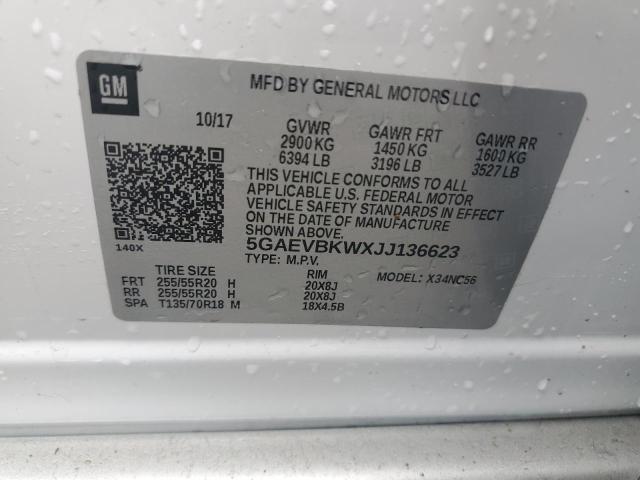 2018 BUICK ENCLAVE PR - 5GAEVBKWXJJ136623