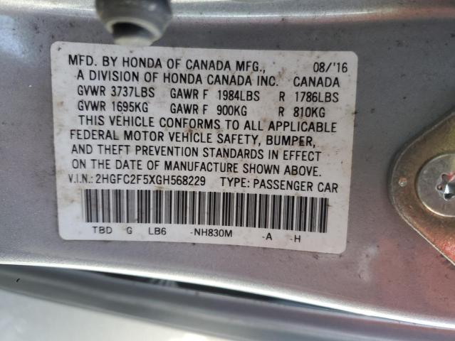 2016 HONDA CIVIC LX - 2HGFC2F5XGH568229