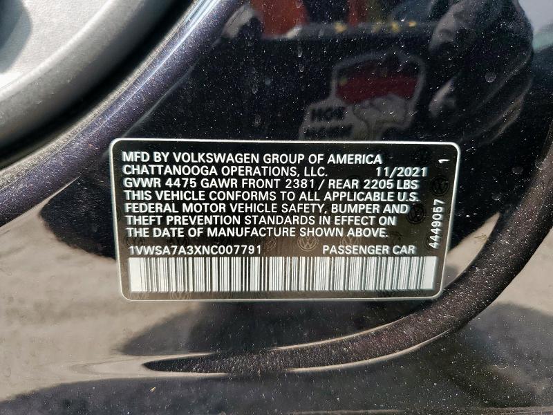2022 VOLKSWAGEN PASSAT SE - 1VWSA7A3XNC007791