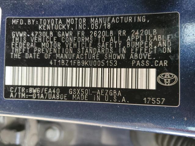 2019 TOYOTA AVALON XLE - 4T1BZ1FB9KU005153