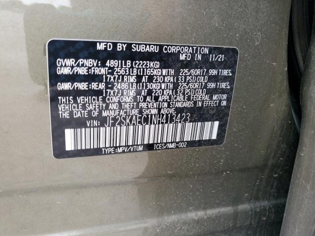 2022 SUBARU FORESTER P - JF2SKAEC1NH413423