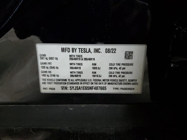 2022 TESLA MODEL S - 5YJSA1E65NF487665