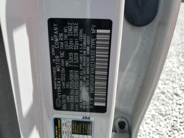 2017 HYUNDAI SANTA FE S - KM8SR4HFXHU214833