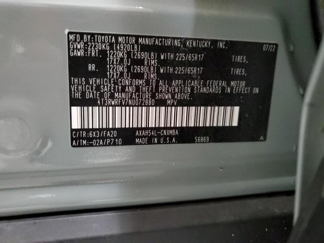 2022 TOYOTA RAV4 XLE - 4T3RWRFV7NU072880