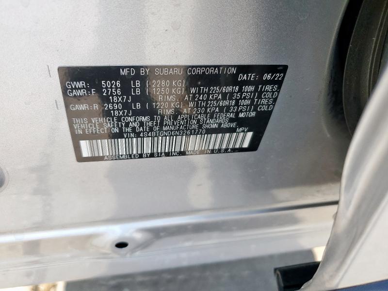 2022 SUBARU OUTBACK LI 4S4BTGND6N3261770
