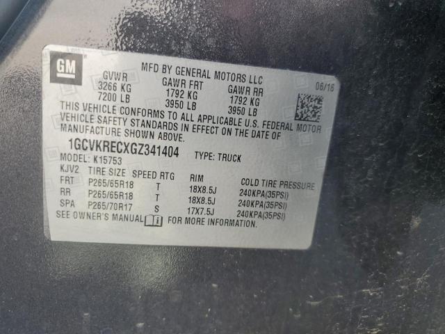 2016 CHEVROLET SILVERADO - 1GCVKRECXGZ341404