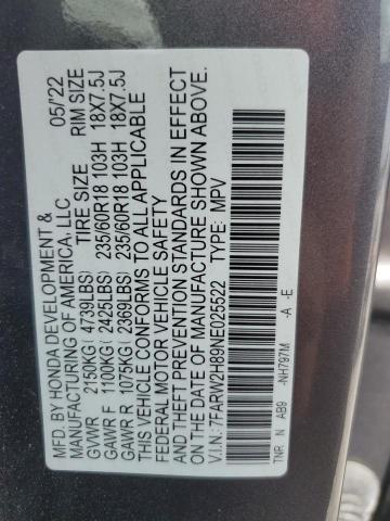 2022 HONDA CR-V EXL 7FARW2H89NE025522