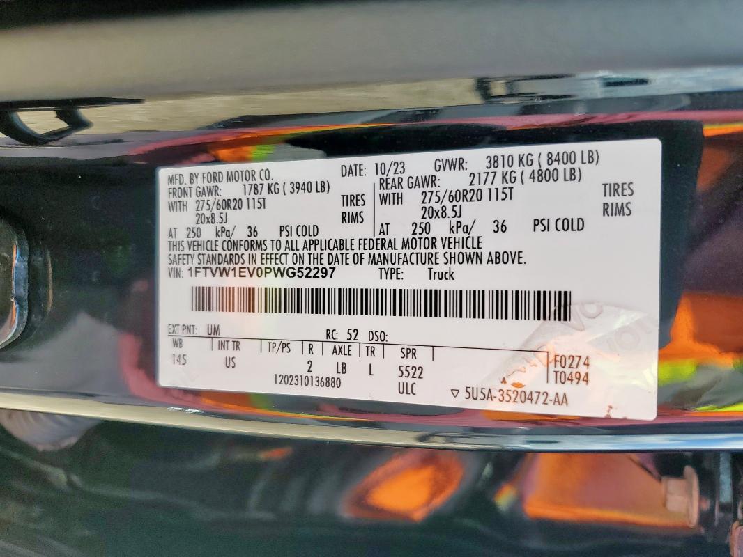 2023 FORD F150 LIGHT 1FTVW1EV0PWG52297