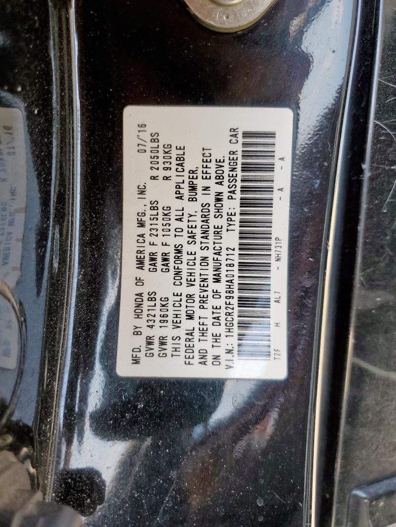 2017 HONDA ACCORD EXL - 1HGCR2F98HA018712