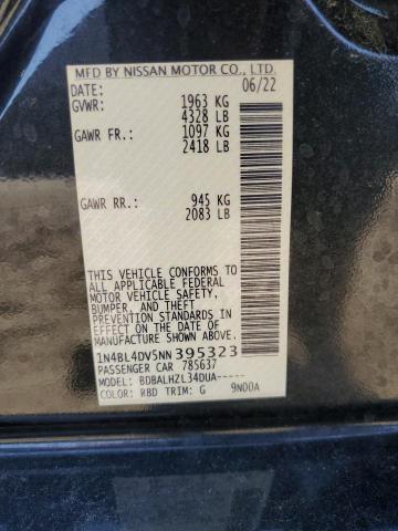 2022 NISSAN ALTIMA SV 1N4BL4DV5NN395323