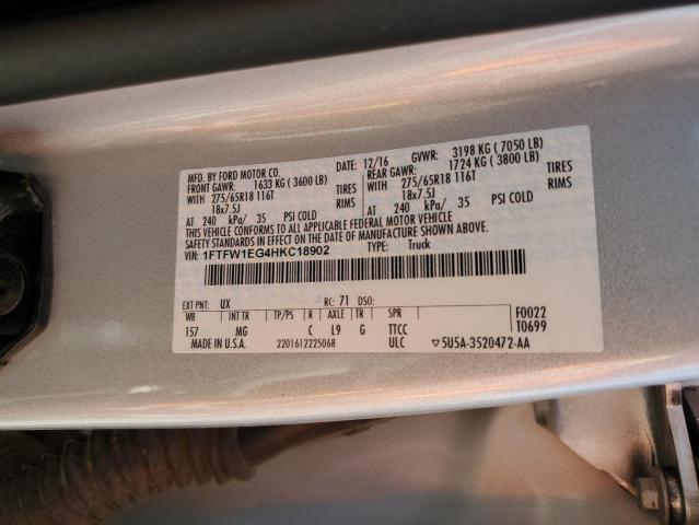 2017 FORD F150 SUPER - 1FTFW1EG4HKC18902