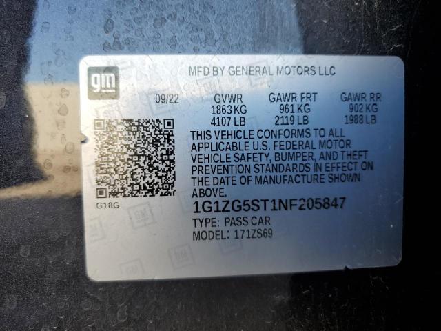 2022 CHEVROLET MALIBU RS - 1G1ZG5ST1NF205847
