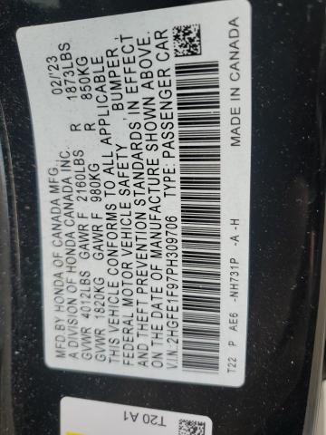 2023 HONDA CIVIC TOUR 2HGFE1F97PH309706