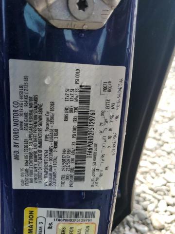 2015 FORD FUSION SE - 1FA6P0HD2F5129761