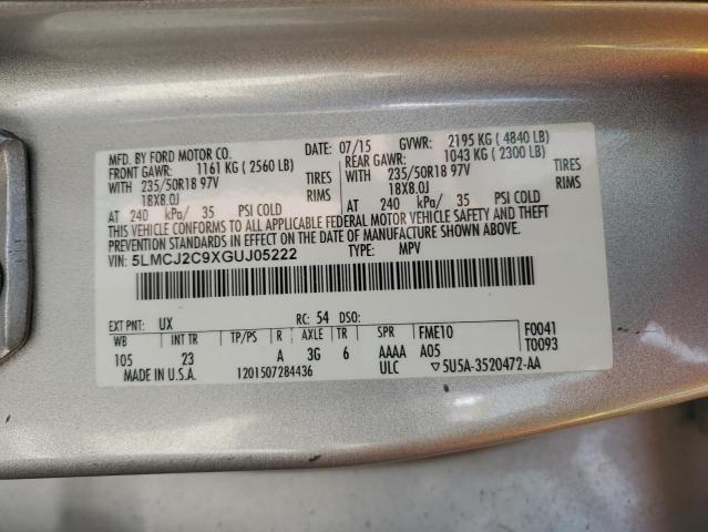 2016 LINCOLN MKC SELECT 5LMCJ2C9XGUJ05222